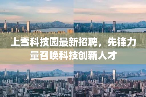 上雪科技園最新招聘，先鋒力量召喚科技創(chuàng)新人才