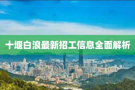 十堰白浪最新招工信息全面解析
