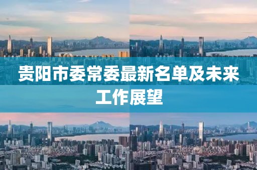 貴陽(yáng)市委常委最新名單及未來(lái)工作展望
