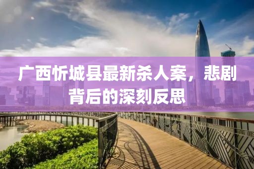 廣西忻城縣最新殺人案，悲劇背后的深刻反思