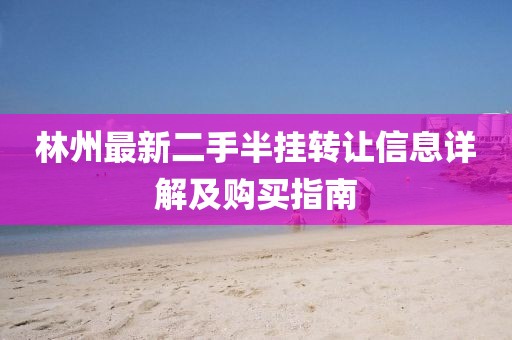 林州最新二手半掛轉(zhuǎn)讓信息詳解及購買指南