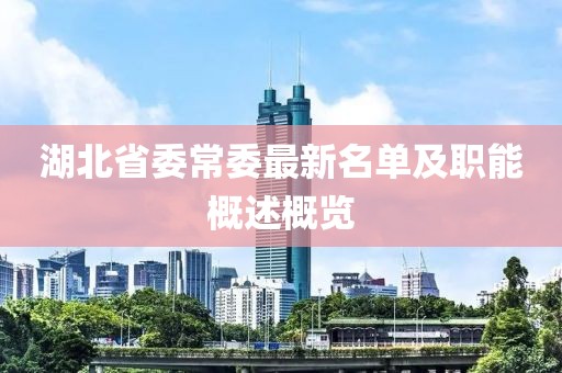 湖北省委常委最新名單及職能概述概覽