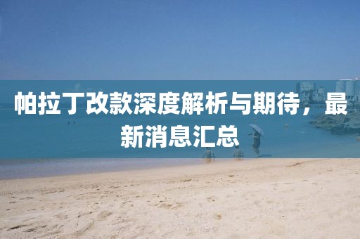 帕拉丁改款深度解析與期待，最新消息匯總