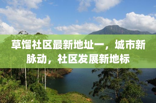 草餾社區(qū)最新地址一，城市新脈動，社區(qū)發(fā)展新地標