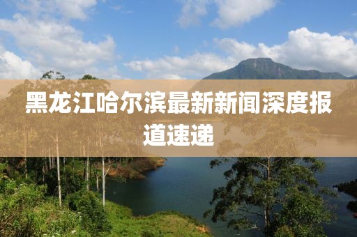 黑龍江哈爾濱最新新聞深度報(bào)道速遞