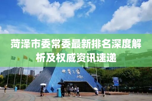 菏澤市委常委最新排名深度解析及權威資訊速遞