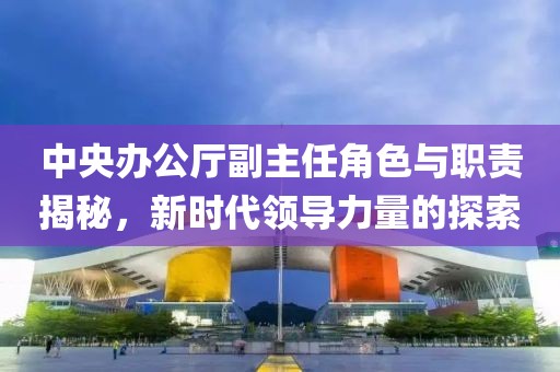 中央辦公廳副主任角色與職責(zé)揭秘，新時(shí)代領(lǐng)導(dǎo)力量的探索