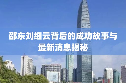 邵東劉細云背后的成功故事與最新消息揭秘