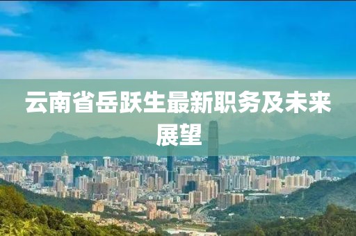 云南省岳躍生最新職務(wù)及未來展望