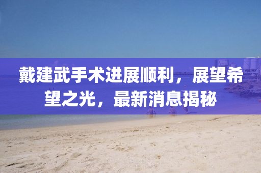 戴建武手術(shù)進展順利，展望希望之光，最新消息揭秘
