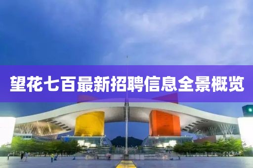 望花七百最新招聘信息全景概覽