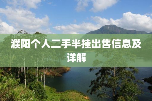 濮陽個(gè)人二手半掛出售信息及詳解