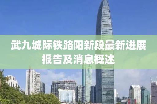 武九城際鐵路陽新段最新進展報告及消息概述