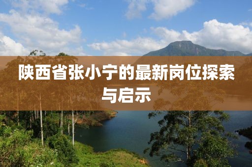 陜西省張小寧的最新崗位探索與啟示