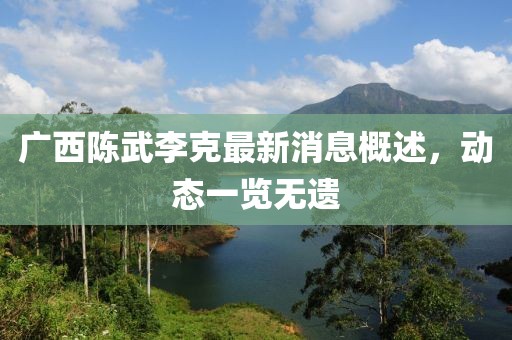 廣西陳武李克最新消息概述，動(dòng)態(tài)一覽無遺