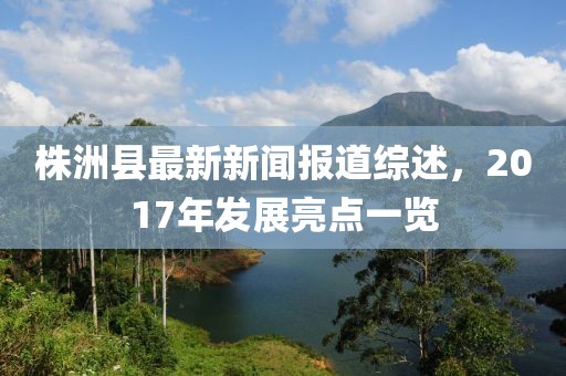 株洲縣最新新聞報(bào)道綜述，2017年發(fā)展亮點(diǎn)一覽