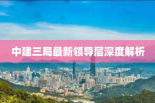 中建三局最新領(lǐng)導(dǎo)層深度解析