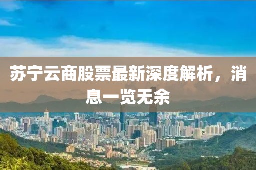 蘇寧云商股票最新深度解析，消息一覽無(wú)余