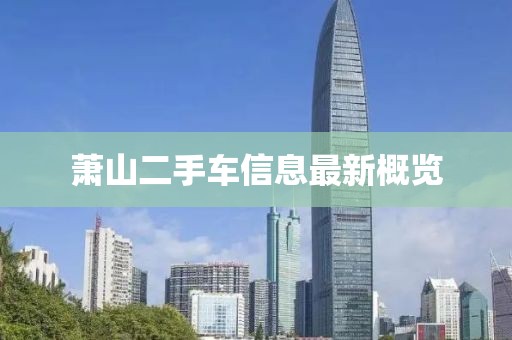 蕭山二手車信息最新概覽