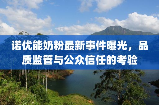 諾優(yōu)能奶粉最新事件曝光，品質(zhì)監(jiān)管與公眾信任的考驗(yàn)