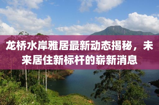 龍橋水岸雅居最新動態(tài)揭秘，未來居住新標(biāo)桿的嶄新消息