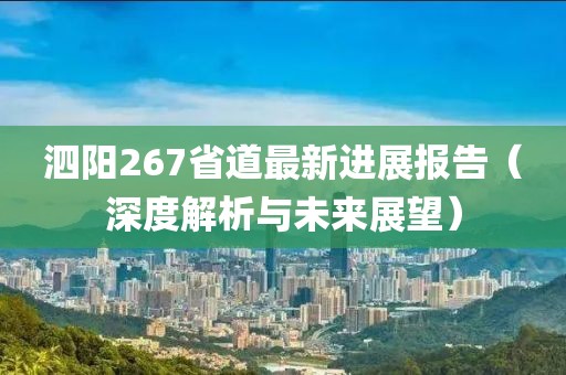泗陽(yáng)267省道最新進(jìn)展報(bào)告（深度解析與未來展望）