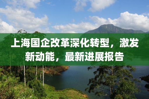 上海國企改革深化轉型，激發(fā)新動能，最新進展報告