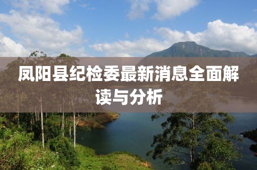 鳳陽縣紀檢委最新消息全面解讀與分析