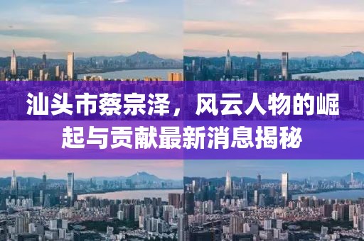 汕頭市蔡宗澤，風(fēng)云人物的崛起與貢獻(xiàn)最新消息揭秘