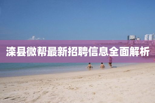 灤縣微幫最新招聘信息全面解析