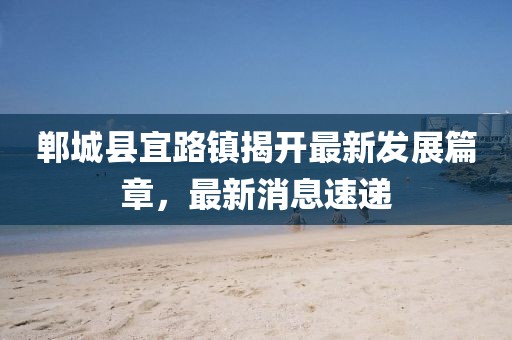 鄲城縣宜路鎮(zhèn)揭開最新發(fā)展篇章，最新消息速遞
