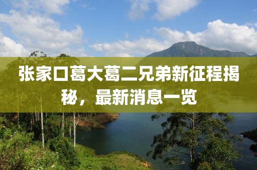 張家口葛大葛二兄弟新征程揭秘，最新消息一覽