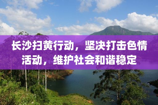 長沙掃黃行動，堅(jiān)決打擊色情活動，維護(hù)社會和諧穩(wěn)定