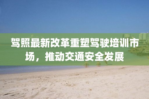 駕照最新改革重塑駕駛培訓(xùn)市場，推動交通安全發(fā)展