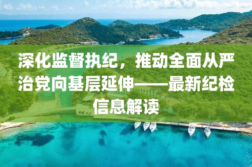 深化監(jiān)督執(zhí)紀(jì)，推動全面從嚴(yán)治黨向基層延伸——最新紀(jì)檢信息解讀