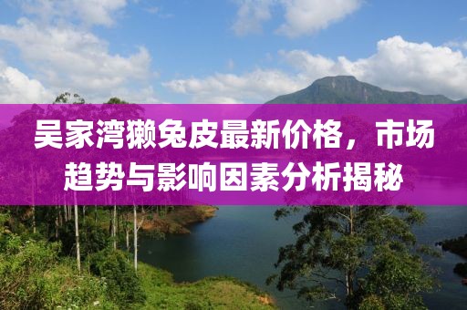 吳家灣獺兔皮最新價(jià)格，市場趨勢與影響因素分析揭秘