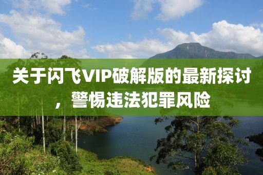 關于閃飛VIP破解版的最新探討，警惕違法犯罪風險