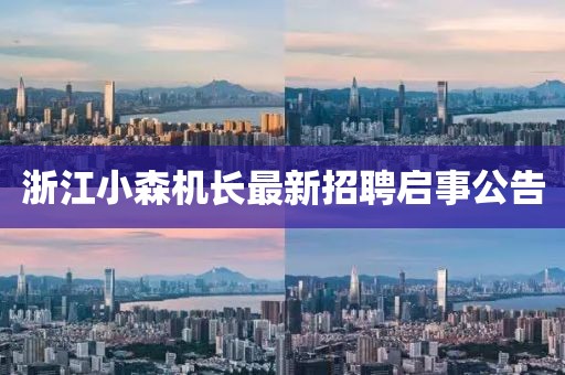 浙江小森機長最新招聘啟事公告