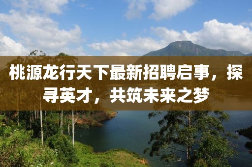 桃源龍行天下最新招聘啟事，探尋英才，共筑未來之夢