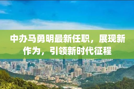 中辦馬勇明最新任職，展現(xiàn)新作為，引領(lǐng)新時代征程