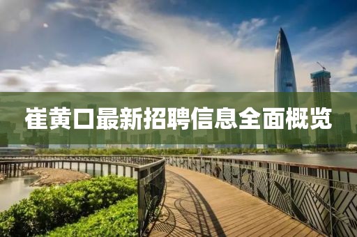 崔黃口最新招聘信息全面概覽