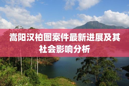 嵩陽漢柏圖案件最新進(jìn)展及其社會(huì)影響分析