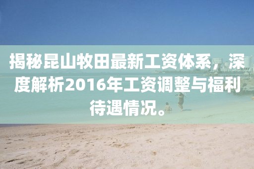 揭秘昆山牧田最新工資體系，深度解析2016年工資調整與福利待遇情況。