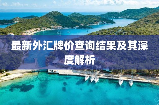 最新外匯牌價(jià)查詢結(jié)果及其深度解析