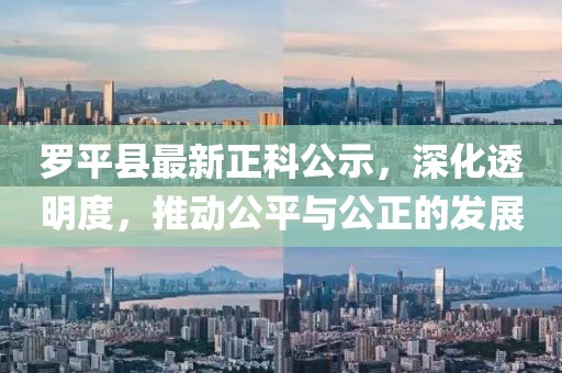 羅平縣最新正科公示，深化透明度，推動公平與公正的發(fā)展