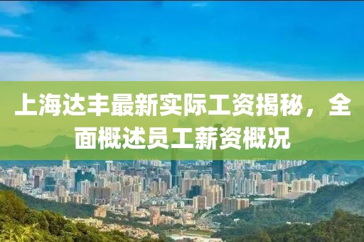 上海達(dá)豐最新實(shí)際工資揭秘，全面概述員工薪資概況