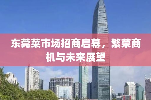 東莞菜市場(chǎng)招商啟幕，繁榮商機(jī)與未來(lái)展望