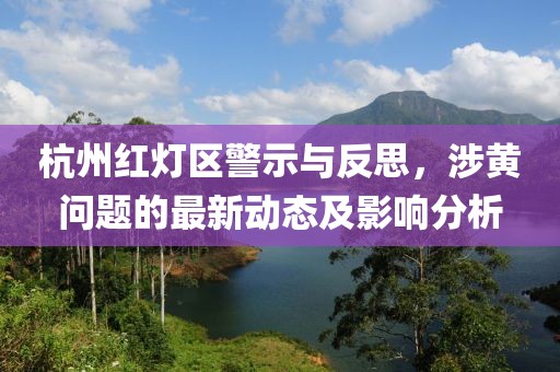 杭州紅燈區(qū)警示與反思，涉黃問(wèn)題的最新動(dòng)態(tài)及影響分析