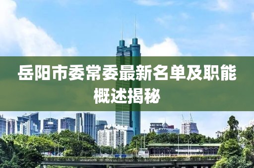 岳陽市委常委最新名單及職能概述揭秘