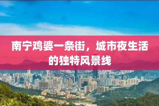 南寧雞婆一條街，城市夜生活的獨(dú)特風(fēng)景線
